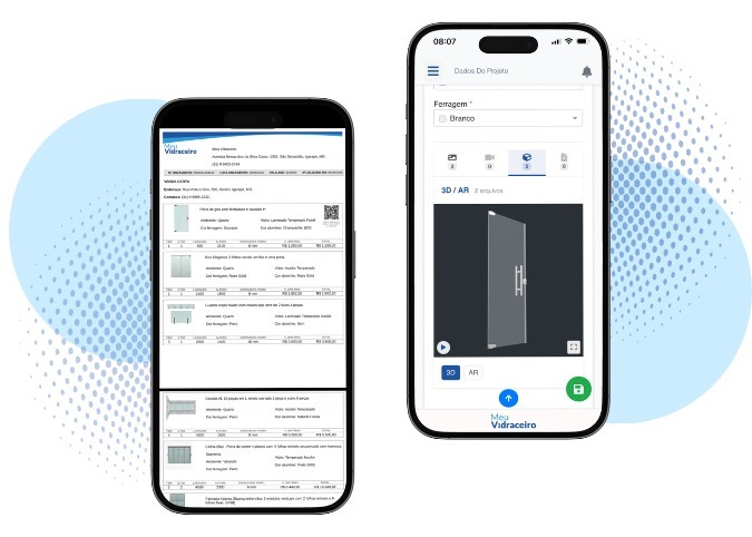 Exemplo do App em celulares